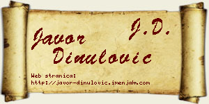 Javor Dinulović vizit kartica